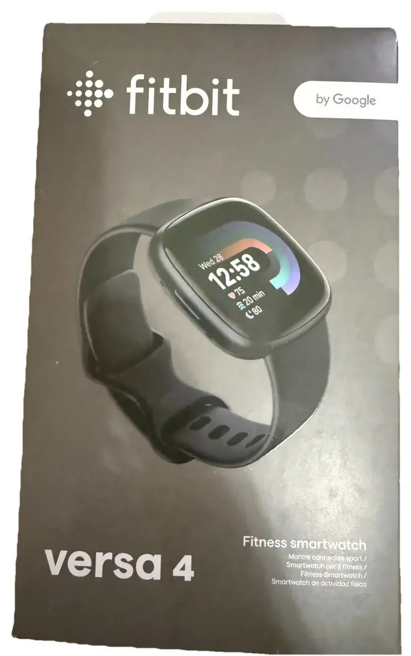 NWT Unisex Waterfall Blue Fitbit Fitness Smartwatch by Google Versa 4